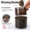 Denture Case with Strainer Basket & Brush, Denture Bath Cup for Full & Partial Dentures, Retainer & Mouth Guard Storage, Denture Soaking Container, Dental Bath Holder -Black view 3