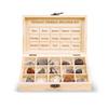 15-Piece Healing Metal Ore Crystal Set Natural Mineral Energy Stones in Wooden Box for Mindfulness, Meditation & Stress Relief view 1