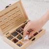 15-Piece Healing Metal Ore Crystal Set Natural Mineral Energy Stones in Wooden Box for Mindfulness, Meditation & Stress Relief view 4