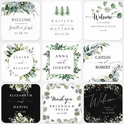 100pcs Personalized Square Label Stickers, Custom Names for Wedding Sticker, Thank-You Decals for Bridal Showers, Birthday Gift Decor Tags