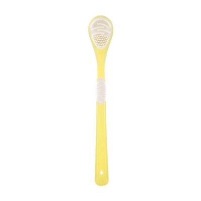 NSKQUFDNFKA Manual Toothbrush Double Side Tongue Cleaner Brush for Tongue Cleaning Care Tool Silicone Tongue Scraper Toothbrush Fresh Breath Brush(Yellow)