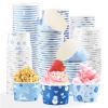 120 Pcs Winter Blue Ice Cream Cups 12 oz Disposable Snowflake Snowman Elk Gift Paper Dessert Snack Bowls Winter Food Yogurt Containers for Hot or Cold Food Soup Candies Xmas Holiday Party Supplies view 1