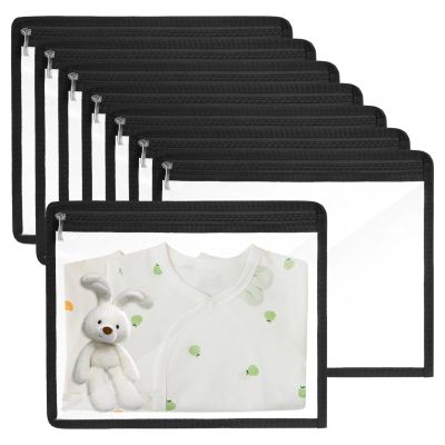 8 Pcs Transparent Zipper Bags, 13X10.4 Pvc Storage Pouches, Waterproof Toiletry & Makeup Organizers, Clear Travel & Office File Bags