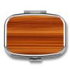Wood Grain Pill Case with 2 Compartment, Pill Organizer Portable Square Pill Box,Vitamin Pill Organizer for Pocket Purse and Travel view 1