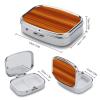 Wood Grain Pill Case with 2 Compartment, Pill Organizer Portable Square Pill Box,Vitamin Pill Organizer for Pocket Purse and Travel view 2