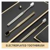 NSKQUFDNFKA Manual Toothbrush 1/2/3/4pcs Gold Toothbrush Luxury Soft Teeth Brush Men Women Adult Toothbrushes Electroplated Brushes Brush(Gold BK) view 2