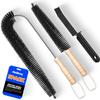 Holikme 3 Pieces Dryer Vent Cleaner Kit - Lint Removal Cleaning Tool, Dryer Vent Trap Vacuum Brush, Long Flexible Refrigerator Coil Brush,Crevice Gap Cleaning Tool Brush view 1