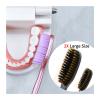 NSKQUFDNFKA Manual Toothbrush Huge Head Toothbrush Medium Soft Proper Dental Care Black Charcoal Bristles Brush(Purple 1PCS) view 4