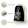 8 Pack Cotton Drawstring Bags, Abstract X-ray Skull Skeleton Playing Guitar Linen Gift Bags Storage Bag Reusable Gift Pouches Sachet for Jewelry Party Favors Wrapping DIY Christmas Gifts Candy Bags 4. view 3