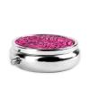 GGNKDL Zebra Tiger Leopard Pink Prints Round Mini Pill Box with 3 compartments for Pill Storage and Portable Travel view 3
