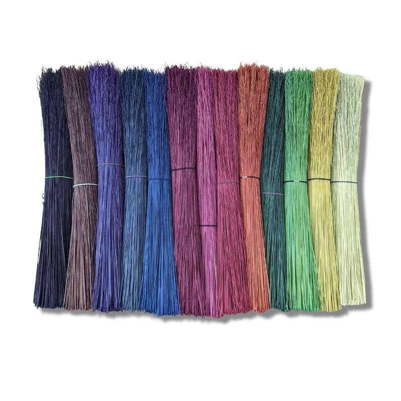 1/2 lb Bundles Broomcorn 16", Hand Dyed and Dried, Broom Straw, Broom Corn and Hurl, Make Your own Broom & Witch Crafts (Wine)