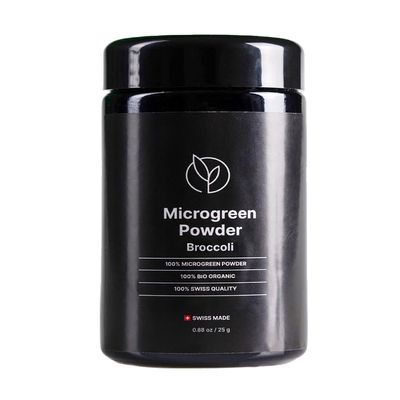 Broccoli Microgreen Powder Organic | Freeze-Dried for Freshness | Miron Violet Glass 0.88 OZ (25g) | Pure, Raw, Vegan & Gluten-Free | Small-Batch, Plant-Based Powder from Switzerland