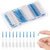 lanjue 250 Pieces Dental Floss Picks, Silicone Interdental Brushes with Case Dental Brushes Dental Picks Blue Tooth Floss Picks for Teeth Cleaning(Blue) view 1