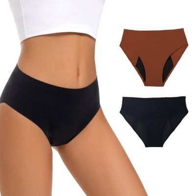 Jointown Incontinence Underwear for Women Washable High Absorbent Period Underwear Reusable Leakproof Panties for Bladder Leak,3X-Large Black+Rust