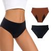 Jointown Incontinence Underwear for Women Washable High Absorbent Period Underwear Reusable Leakproof Panties for Bladder Leak,3X-Large Black+Rust view 1