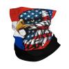 America and Paraguay Paraguayan Eagle Flag Neck Gaiter Balaclava Face Mask for Men Women Patriotic Design Seamless Bandana Cover Scarf Headwear Headband Head Wrap White view 2
