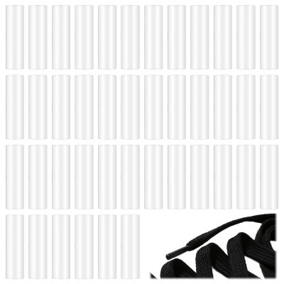100Pcs Replacement Plastic Aglet Tips Heat Shrink Tubing Tips for Sneaker Shoe Lace Shortening Repair, Clear Aglets For Shoelaces for Drawstring Ends DIY Shoelace Heads Hoodies Clothing Rope Heads