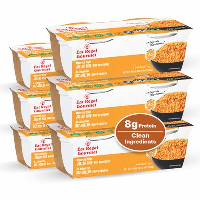 Eat Regal Nigerian-Style Jollof Rice with Vegetables, 8.8 oz (Pack of 6) | Ready to Eat | Microwave in 1 Minutes | Fully Cooked | Vegan & Gluten-Free | Quick Meal or Side Dish