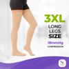 AMZ Medical Supply Light Beige Anti Embolism Stockings for Women and Men, 3X-Large (Long Legs). Medical Compression Stockings. Post Surgery Compression Garment for Blood Circulation and Vein Support view 2