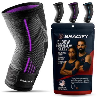 Elbow Brace for Tendonitis and Tennis Elbow for Women & Men, Arm Compression Sleeve for Arthritis, Workouts, Weightlifting, Reduce Joint Pain During Fitness Activity (XXL)