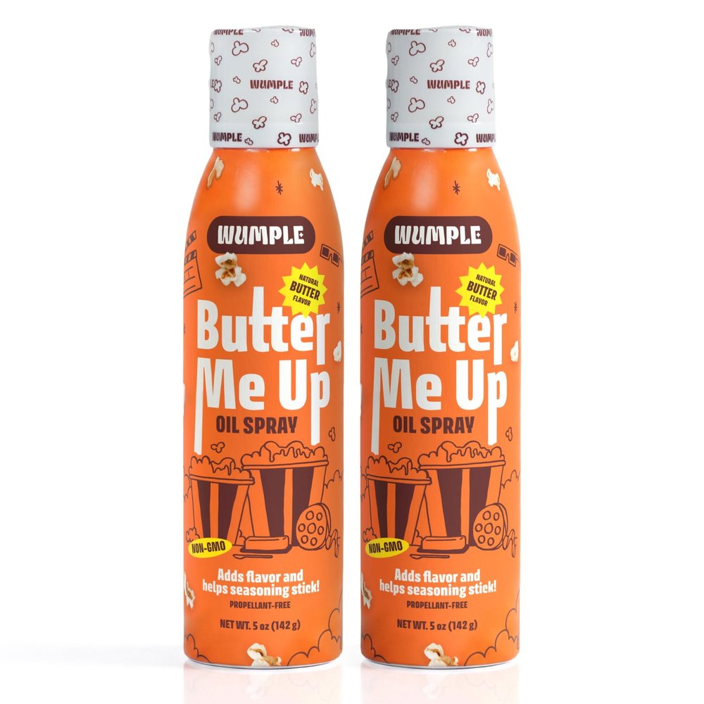 Wumple Buttery Popcorn Oil Spray - All-Natural Butter Spray for Popcorn, Air Fryer & Cooking - Non-GMO, Gluten-Free & Kosher - Pack of 2 (5 oz)