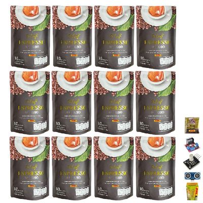 150 grams (10 Sachets) Be Easy Espresso Coffee Mix Healthy 9 in 1 Vegan Snack Robusta Roasted Snack Delicious Mellow Intense Set 12 By Beautygoodshop [Get Free For You Beauty Gifts]