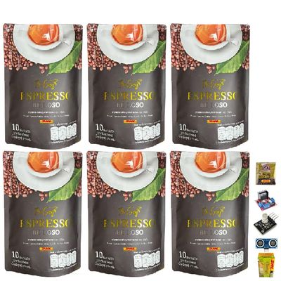 150 grams (10 Sachets) Roasted Snack Delicious Mellow Intense Be Easy Espresso Coffee Mix Healthy 9 in 1 Vegan Snack Robusta Set 6 By Beautygoodshop [Get Free For You Beauty Gifts]
