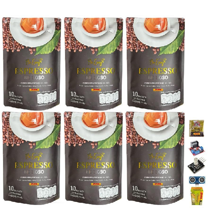 150 grams (10 Sachets) Roasted Snack Delicious Mellow Intense Be Easy Espresso Coffee Mix Healthy 9 in 1 Vegan Snack Robusta Set 6 By Beautygoodshop [Get Free For You Beauty Gifts]