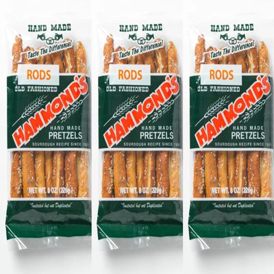 Hammond's 8 oz bag of pretzel rod handmade Pretzels 8 ounces bag (3 bags)