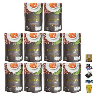 150 grams (10 Sachets) Be Easy Espresso Coffee Mix Healthy 9 in 1 Vegan Snack Robusta Roasted Snack Delicious Mellow Intense Set 10 By Beautygoodshop [Get Free For You Beauty Gifts]