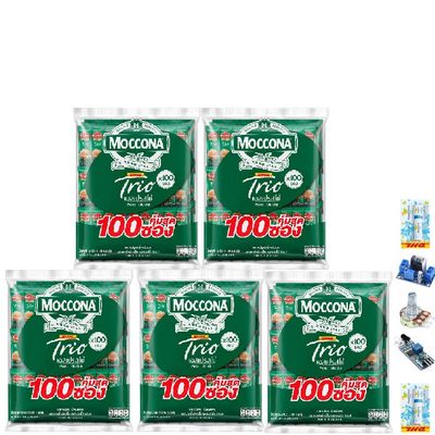 Arabica Robusta Roasted Delicious Snack MocconaTrio Espresso 3 in 1 Instant Coffee 100 Sachets/Pack (1580 Grams) Set 5 B959 By Thaigiftshop [Get Free Tomato Facial Mask]