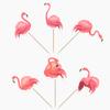 36 PCS Luau Flamingo Cupcake Toppers Double Side Tropical Aloha Flamingo Cupcake Picks for Summer Hawaiian Luau Tropical Theme Baby Shower Wedding Birthday Cake Decorations Supplies view 2