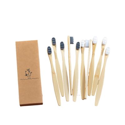 NSKQUFDNFKA Manual Toothbrush 10 Pcs Ultra Fine Soft Hair Travel Toothbrush Fiber Manual Vegan Teeth Oral Hygiene Care Tools Brush(Black White Waves)