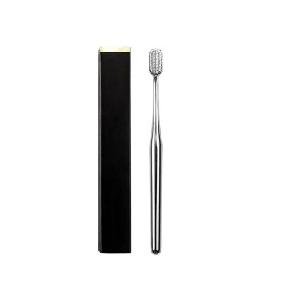 NSKQUFDNFKA Manual Toothbrush Soft Toothbrush Men Women Adult Gold Silver Brushes Elegance Gentle Toothbrushes Brush(SW)
