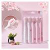 NSKQUFDNFKA Manual Toothbrush 3/5 PC Pink Sakura Toothbrush for Adults Square Hole Soft Fur Girl Student Small Head Efficient Cleaning Teeth Brush(5PC) view 2