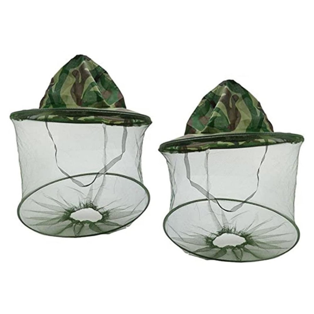 Hperu 2PCS Beekeeper Hat Veil Mask Anti Mosquito Bug Fly Face Protection Net Mesh Outdoor