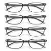 Classic Square Reading Glasses Anti blue light Black Frame Reader Glasses 4 Pack (Slivery, 2.5, x) view 1