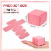 PATIKIL 2x2x1.6 Small Gift Boxes Bulk with Lid, 50 Pack Mini Square Foldable Cardboard Paper Present Box for Earring Ring Jewelry, Wedding Party Favor, Birthday, Pink view 2