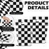 100Pcs Black and White Checkered Race Car Party Favor Bags, Plastic Black and White Checkered Candy Bags with Handles, Racecar Plaid Candy Gift Bags for Fast Race Car Birthday Party Decorations view 3