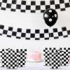 100Pcs Black and White Checkered Race Car Party Favor Bags, Plastic Black and White Checkered Candy Bags with Handles, Racecar Plaid Candy Gift Bags for Fast Race Car Birthday Party Decorations view 4