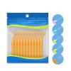 NSKQUFDNFKA Manual Toothbrush 15 PCS Beveled Teeth Brush Adult Cleaning Braces Orthodontic Gaps Between Brush(0.8mm(SS) Green) view 2