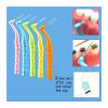 NSKQUFDNFKA Manual Toothbrush 15 PCS Beveled Teeth Brush Adult Cleaning Braces Orthodontic Gaps Between Brush(0.8mm(SS) Green) view 4