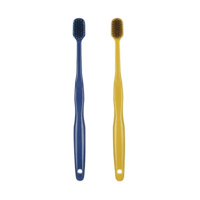 NSKQUFDNFKA Manual Toothbrush 2pcs Wide Head Soft Hair Toothbrush for Couples Adult 8 Colors Brush(Yellow Blue)
