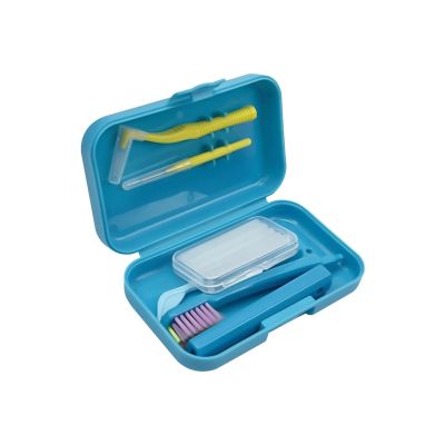 NSKQUFDNFKA Manual Toothbrush 1 Box Cleaning Care Kits Portable Travel Oral Teeth Cleaning Set Detachable Toothbrush Interdental Brush Brush(Blue)