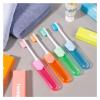 NSKQUFDNFKA Manual Toothbrush Folding Toothbrush Set Medium Hardness Nylon Bristles Travel Toothbrush Space-Saving Portable for Camping School Home Use Brush(Blue 3pc) view 3