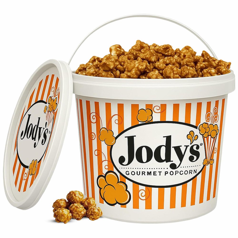 Jodys Gourmet Caramel Corn Tub 37.5oz - Sweet Crunchy Popcorn Made with Real Butter & Non-GMO Kernels - Gluten Free, Kosher Dairy - Perfect for Sharing, Snacking & Gifting - Made in USA