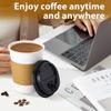 Clawsoff 100 Pack 12 oz Disposable Coffee Cups with Lids and Insulated Sleeves, Leak-free Paper and Sturdy Thick Paper Hot to Go Coffee Cups with Lids for Cold/Hot Beverage (White) view 4