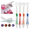 NSKQUFDNFKA Manual Toothbrush 3D Stereo Three-Sided Toothbrush Soft Hair Adult Children Tongue Scraper Interchangeable Deep Cleaning Brush(Blue) view 2