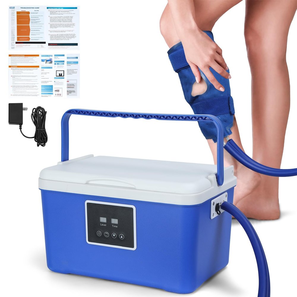 Tacarlha Cold Therapy Machine,Cold Compression Therapy Device for Knee, Shoulder & Joint Pain - Quiet Operation (35dB), 6 Speed Settings, Portable Design - Ideal for Post-Op Recovery Blue