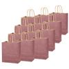 qiqee Dusty Rose Brown Gift Bag with Handles Bulk 24Pcs Paper Bags -8.3"x6"x3. 15" Party Favor Bags - Solid Color view 2